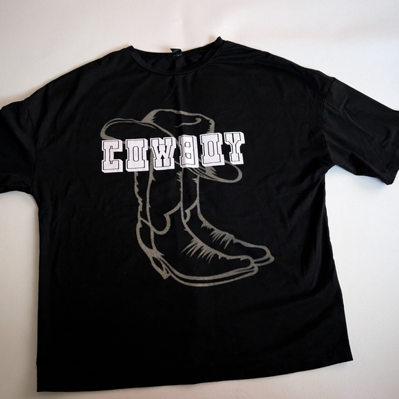 Oversize SHEIN Black Western Cowboy Boots - Picture 1 of 3